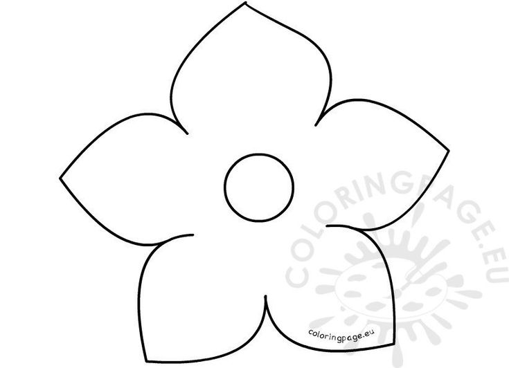 printable five petal flower template