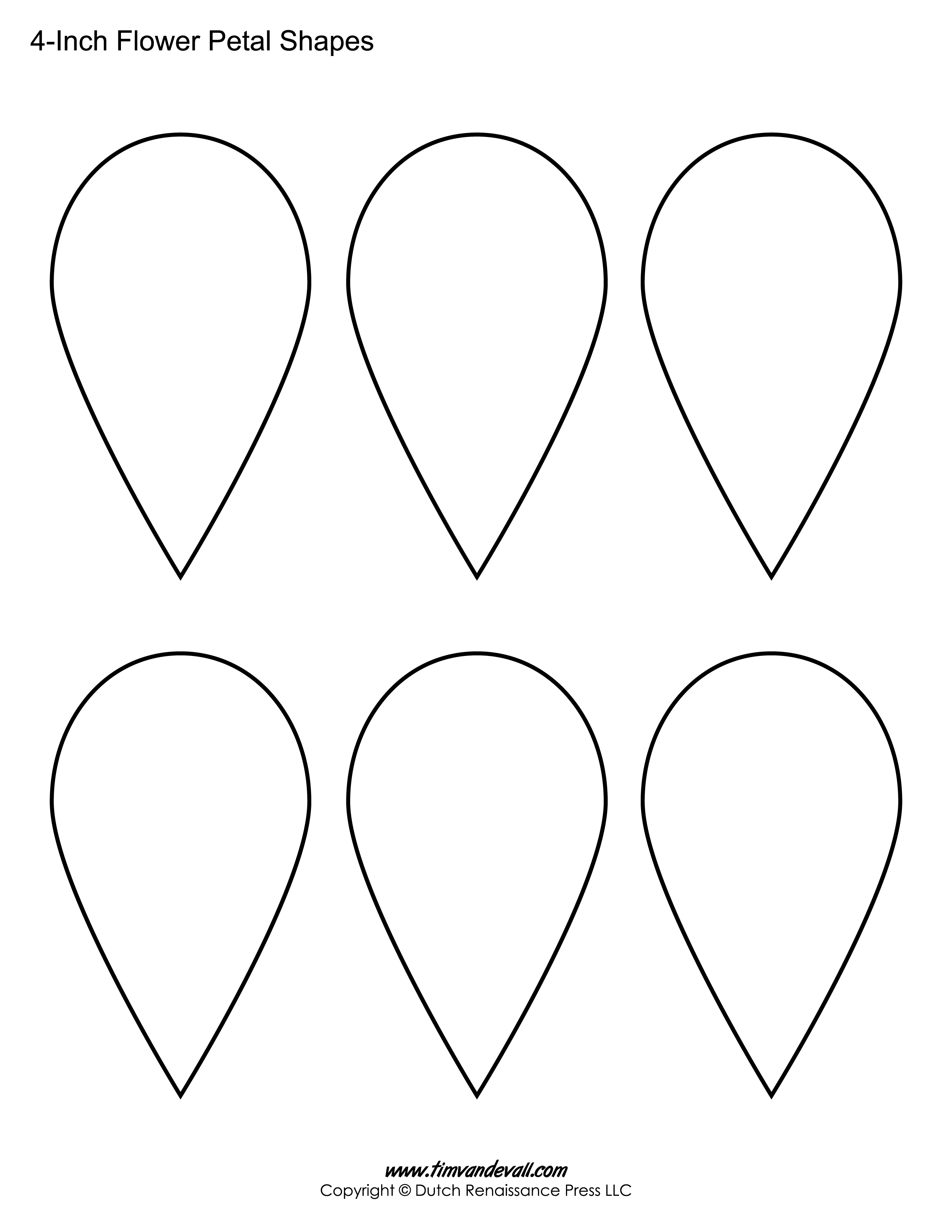 printable five petal flower template
