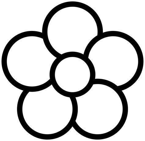 printable five petal flower template