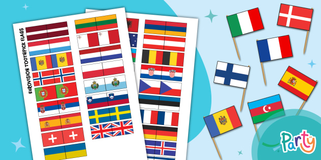 eurovision-toothpick-flags-or-cake-toppers-twinkl-party-worksheets-library for Free Printable Flags Of Europe Eurovision Toothpick Flags or Cake Toppers | Twinkl Party - Worksheets Library for Free Printable Flags Of Europe