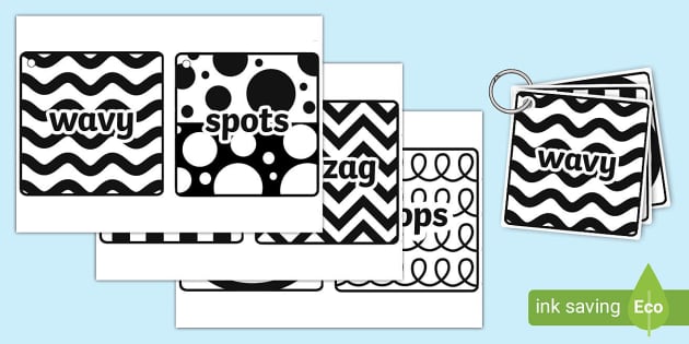 Black and White Pattern and Word Flashcards | Twinkl