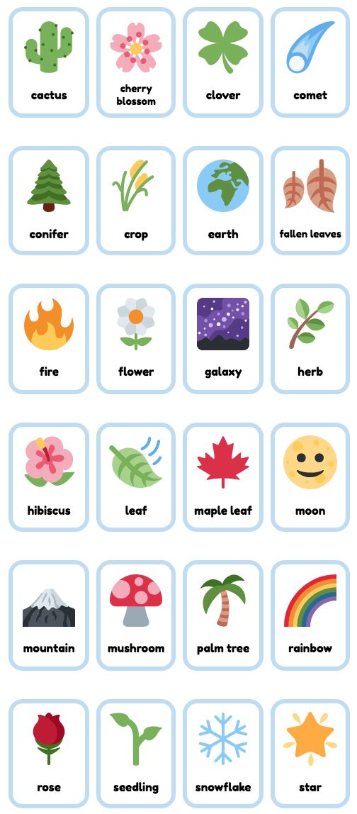 Nature Online &  Printable Flashcards for English &  ESL - Free PDFs