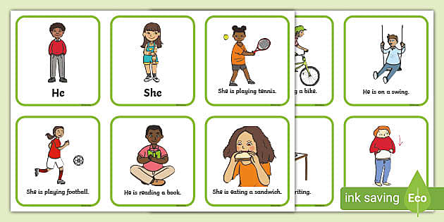 He And She Pronoun Picture Cards | Primary Resources