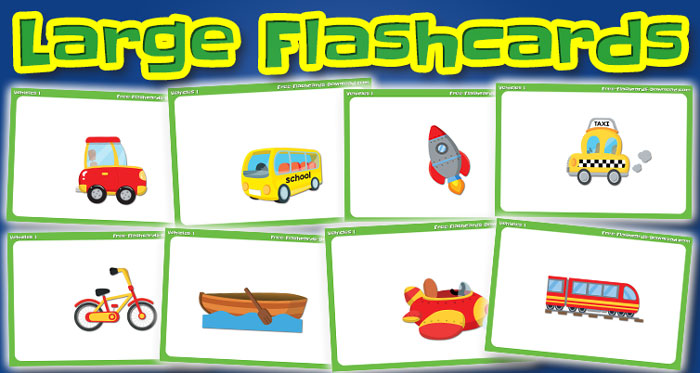 printable flashcards vehicles