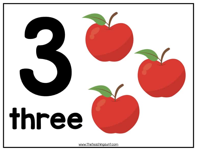 Numbers Flashcards 1-20 - The Teaching Aunt
