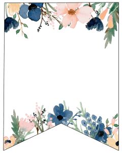 Blue &  Pink Floral Banner Letters Free Printable - Paper Trail Design