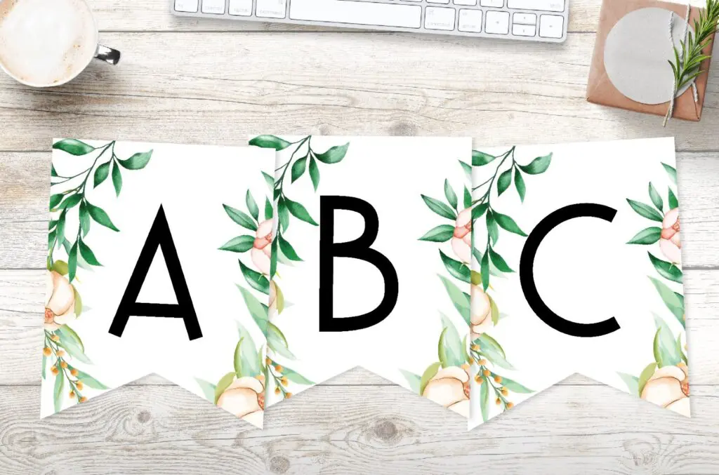 Free Printable Floral Botanical Banner - World of Printables