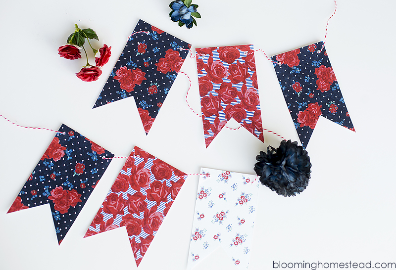 Floral Patriotic Banner - Blooming Homestead