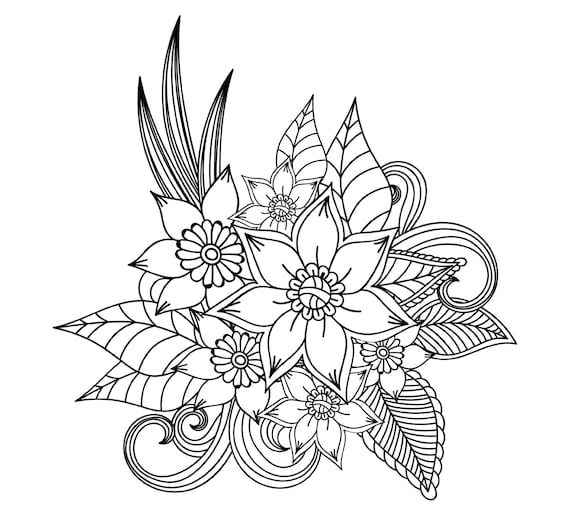 printable flower bouquet coloring pages