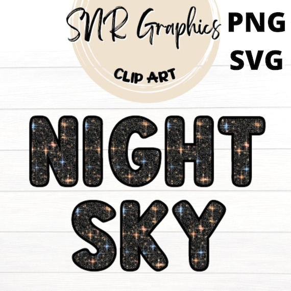 Black Glitter Bubble Letters PNG With Doodle Outline, Dark Font ...