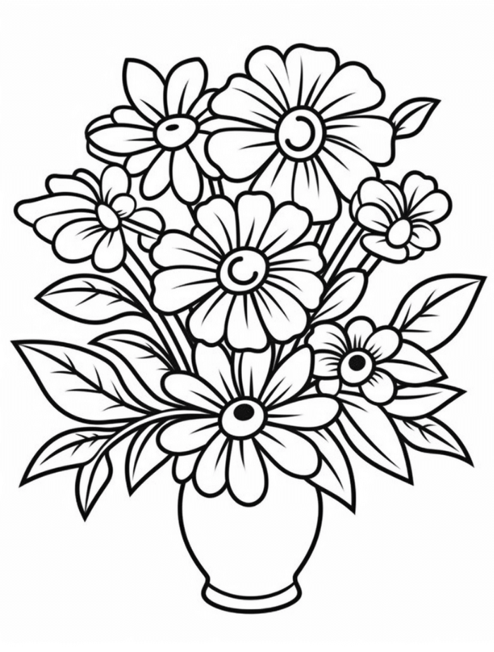 printable flower coloring pages free