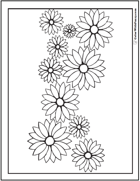 102+ Flower Coloring Pages ✨ Tulips, Roses, Lilies, Daisies, Bouquets