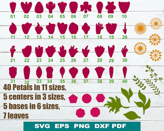 Paper Flower Petal Template SVG,DIY Paper Flower Svg,printable ...