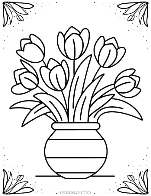 Flower Coloring Pages -Worksheets Library