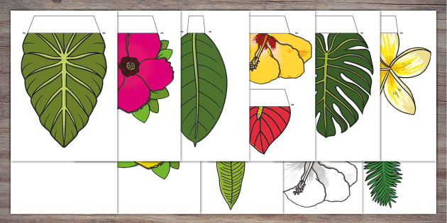 printable flowers and leaves