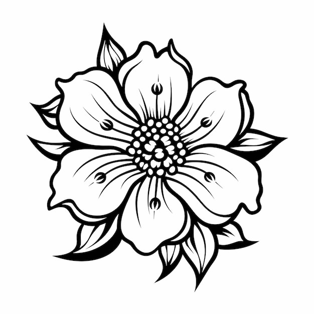 printable flowers black and white