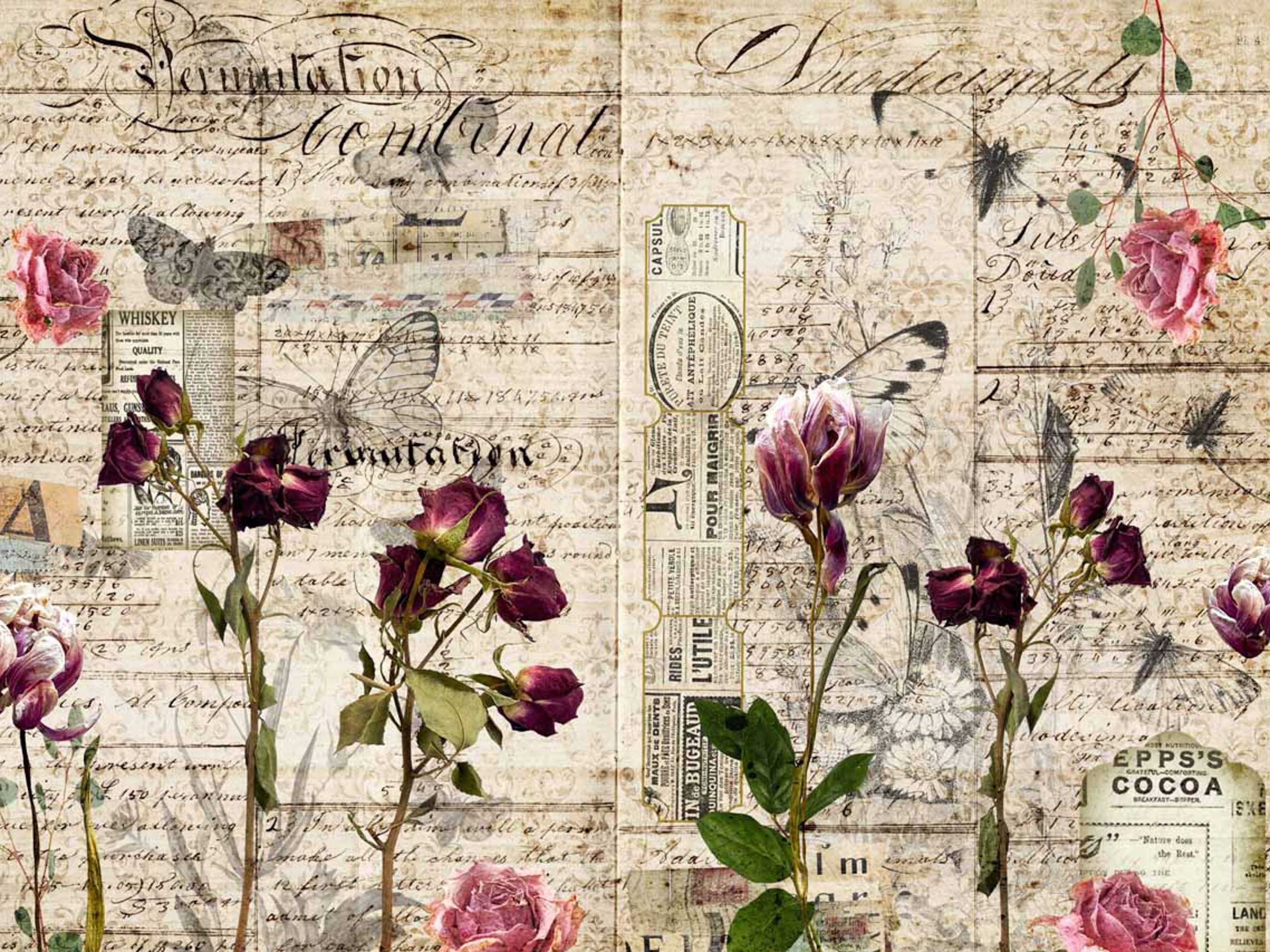 Print On Demand A1/A2/A3 Floral Poodle Decoupage Paper Paper Craft ...