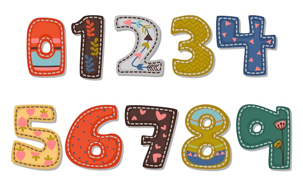 Premium Vector | Beautiful print on bold font numbers for kids