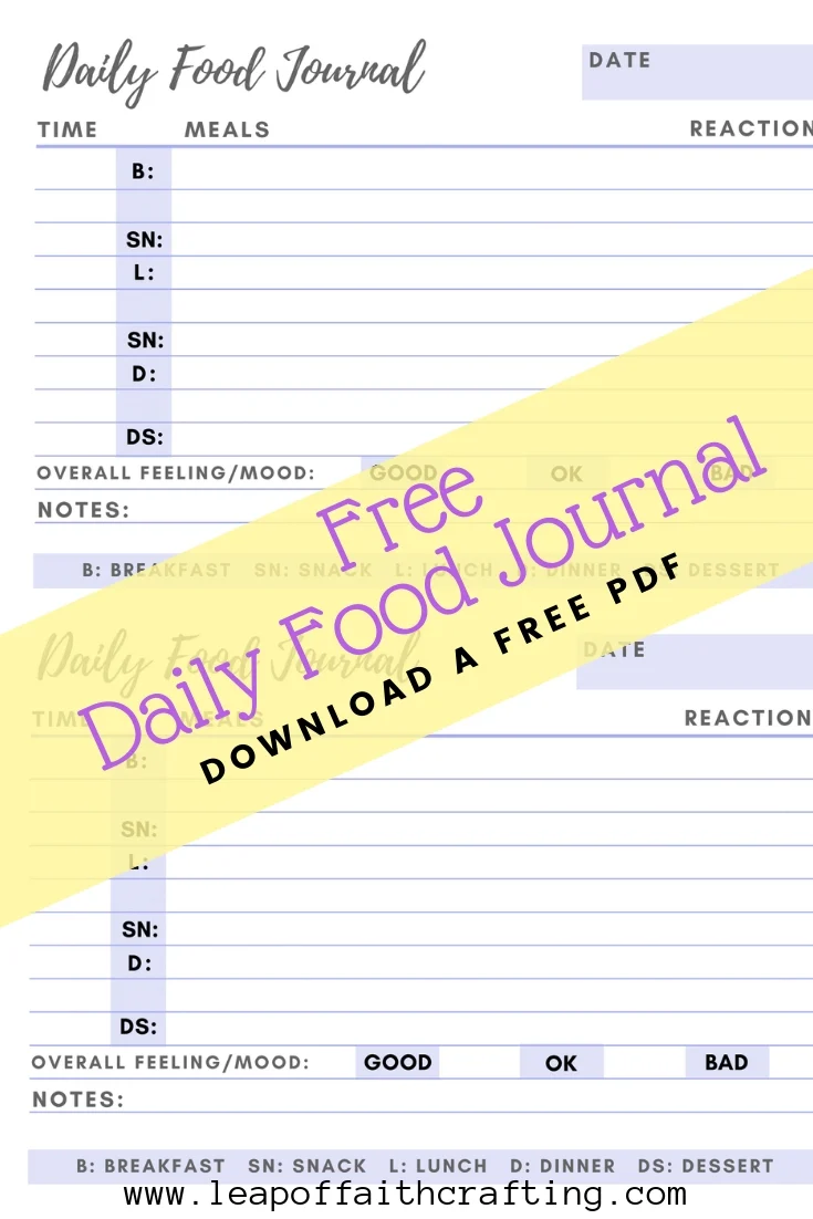 printable food allergy journal