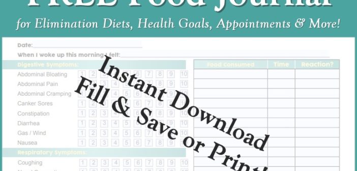 printable food allergy journal
