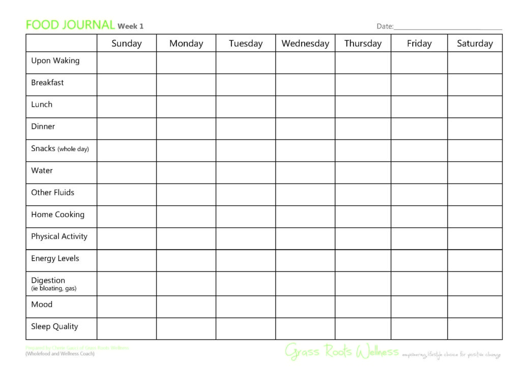 printable food and feelings journal