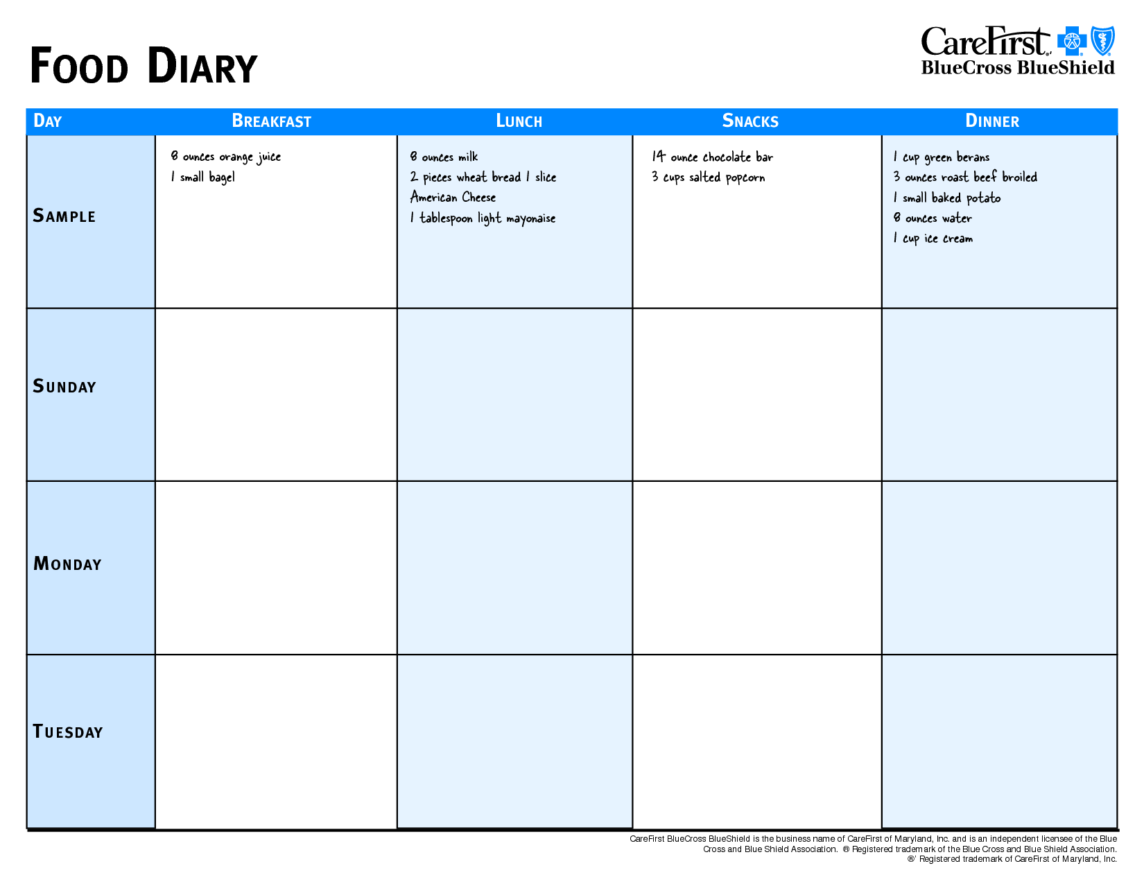 Food Journal Template - 10 Free PDF Printables | Printablee