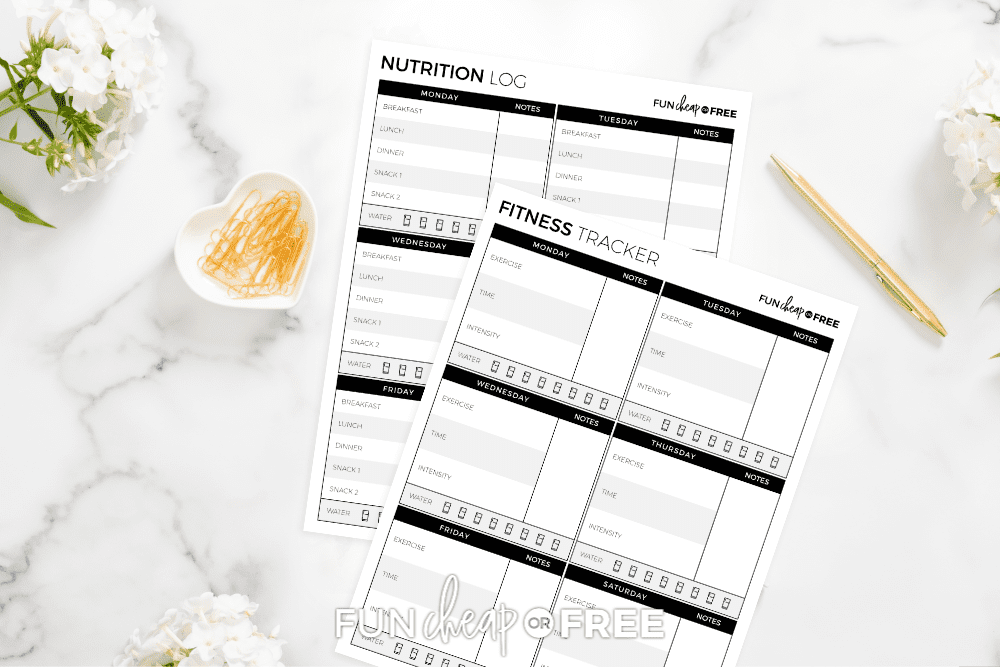 Nutrition Log + Food Tracker | FREE Printables - Fun Cheap or Free