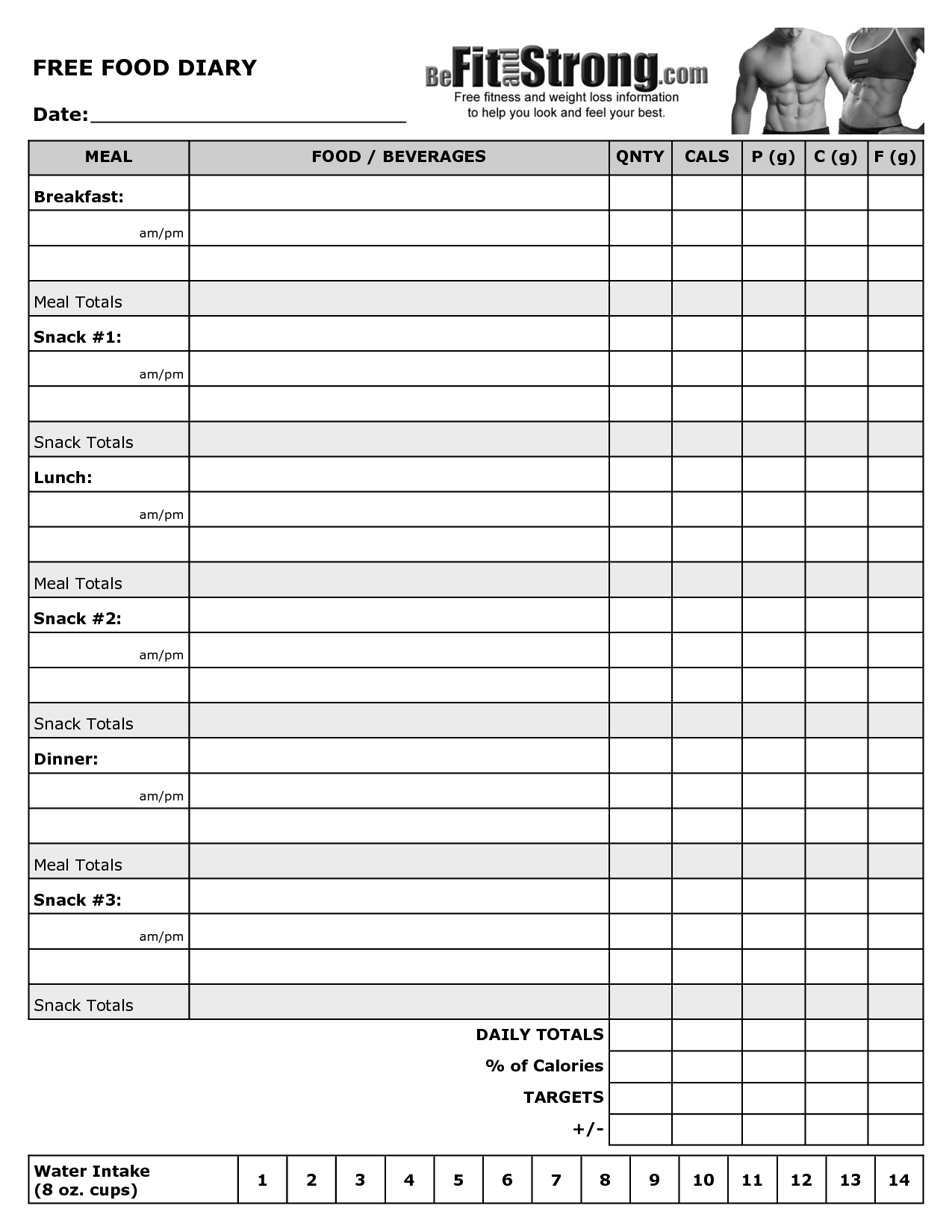 Diet Journal Template - 10 Free PDF Printables | Printablee