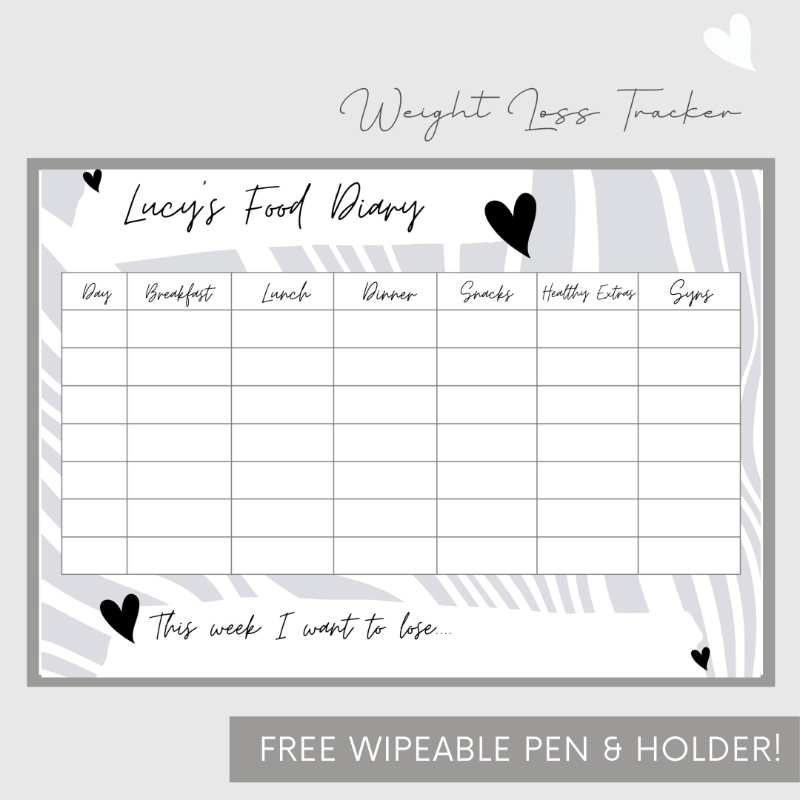 Food Diary Wall Planner (Slimming) - Grey Geo - Mummy Planner