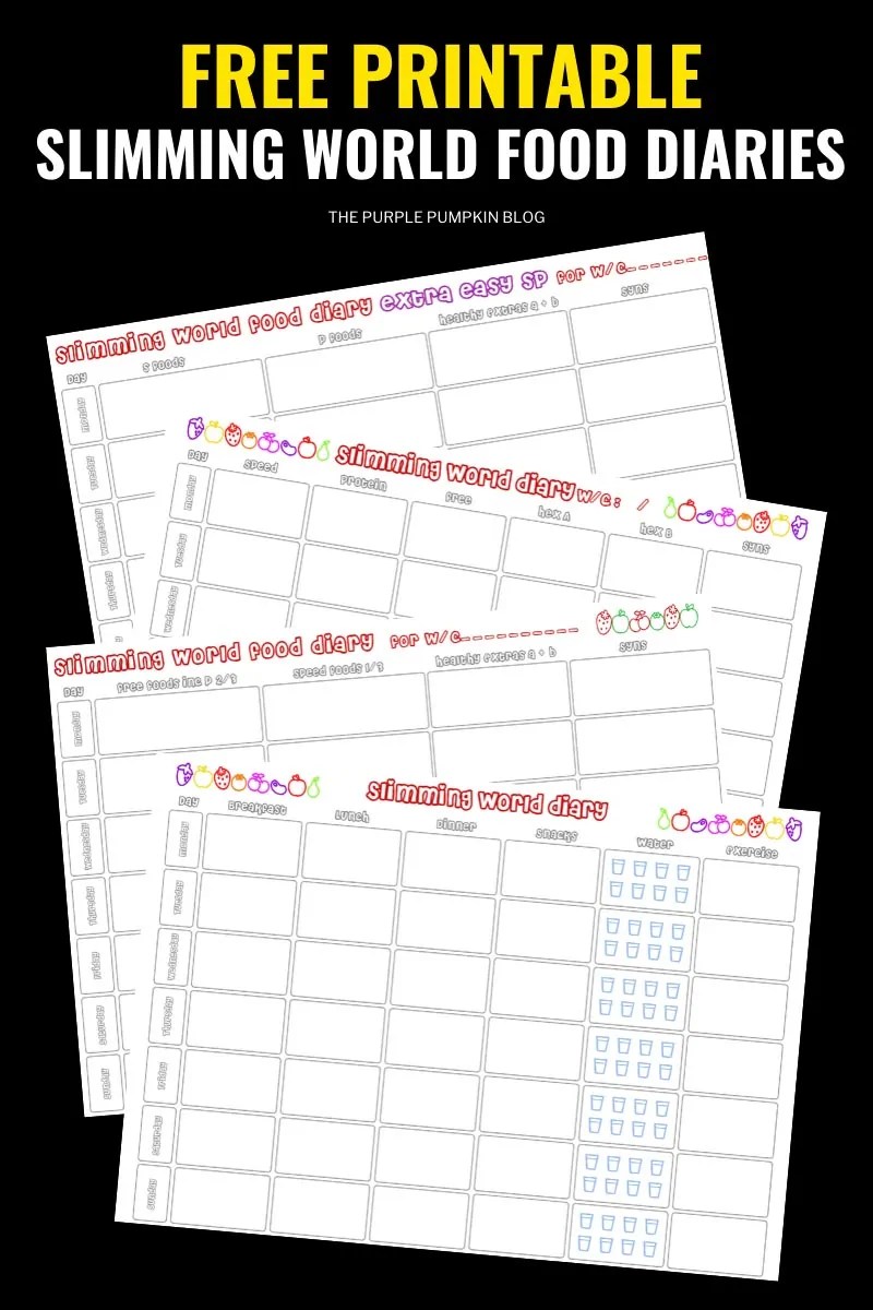 printable food diary slimming world