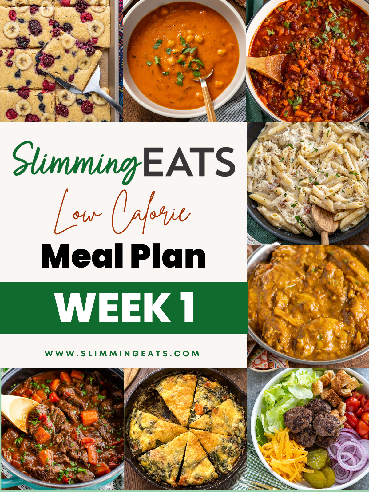 7-day Low Calorie Meal Plan - Week 1 | Slimming Eats