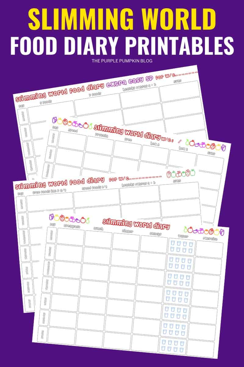 printable food diary weekly slimming world