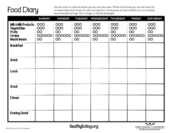 19 Food Diary page 2 - Free to Edit, Download &  Print | CocoDoc