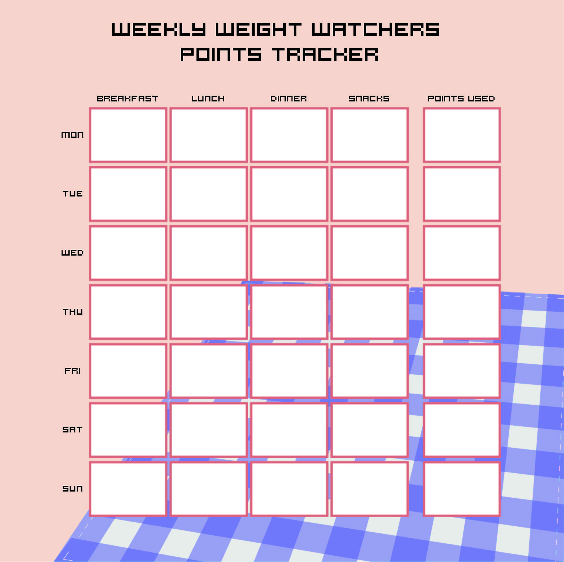 printable food journal for weight watchers