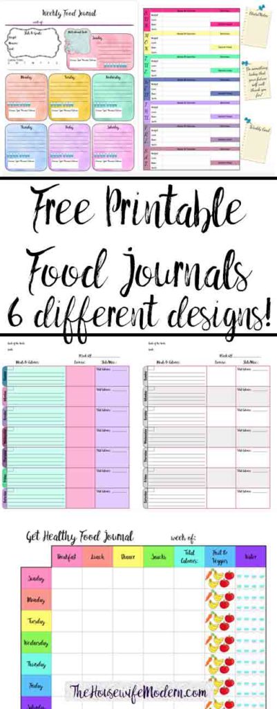 printable food journal pages