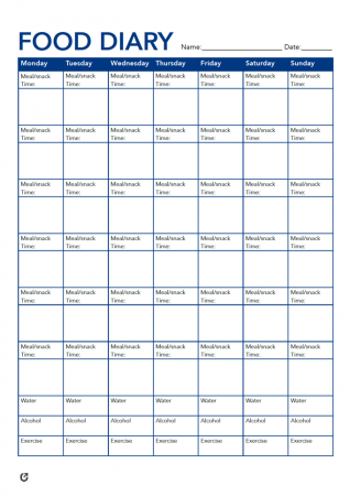Free Food Diary Templates | PDF | WORD