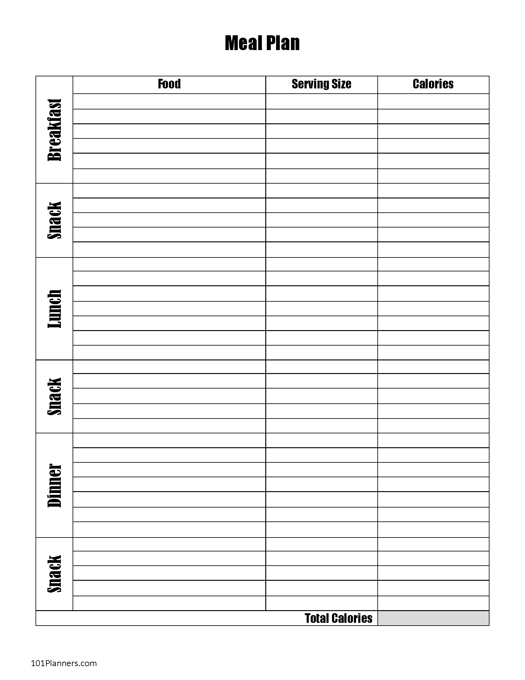printable food journal pdf