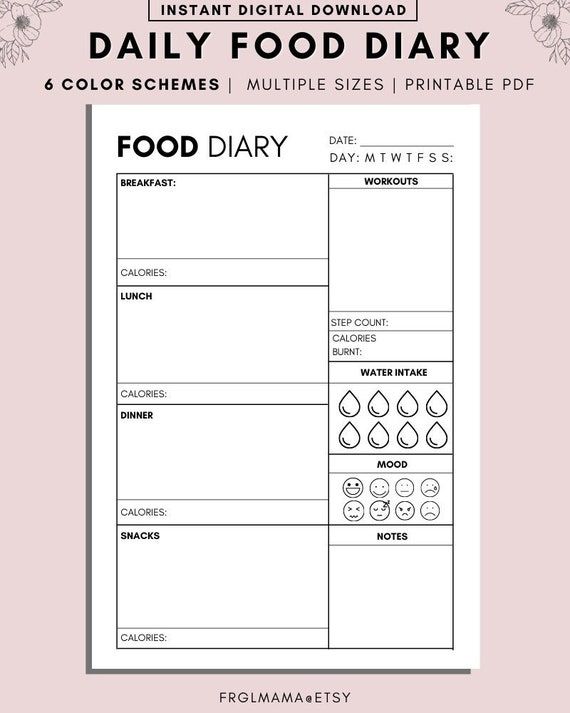 printable food journal pdf
