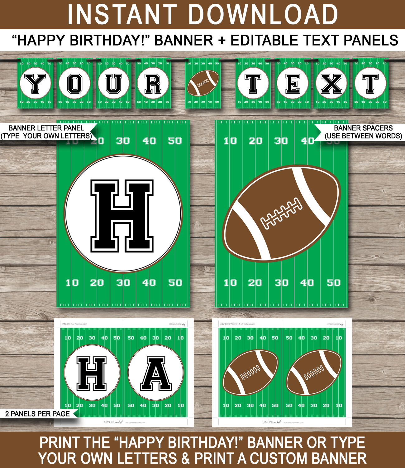 Football party banner template worksheets library