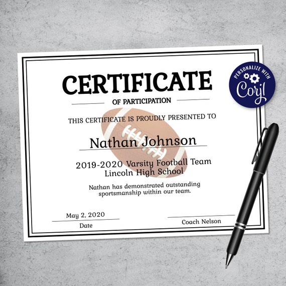 printable football certificates uk