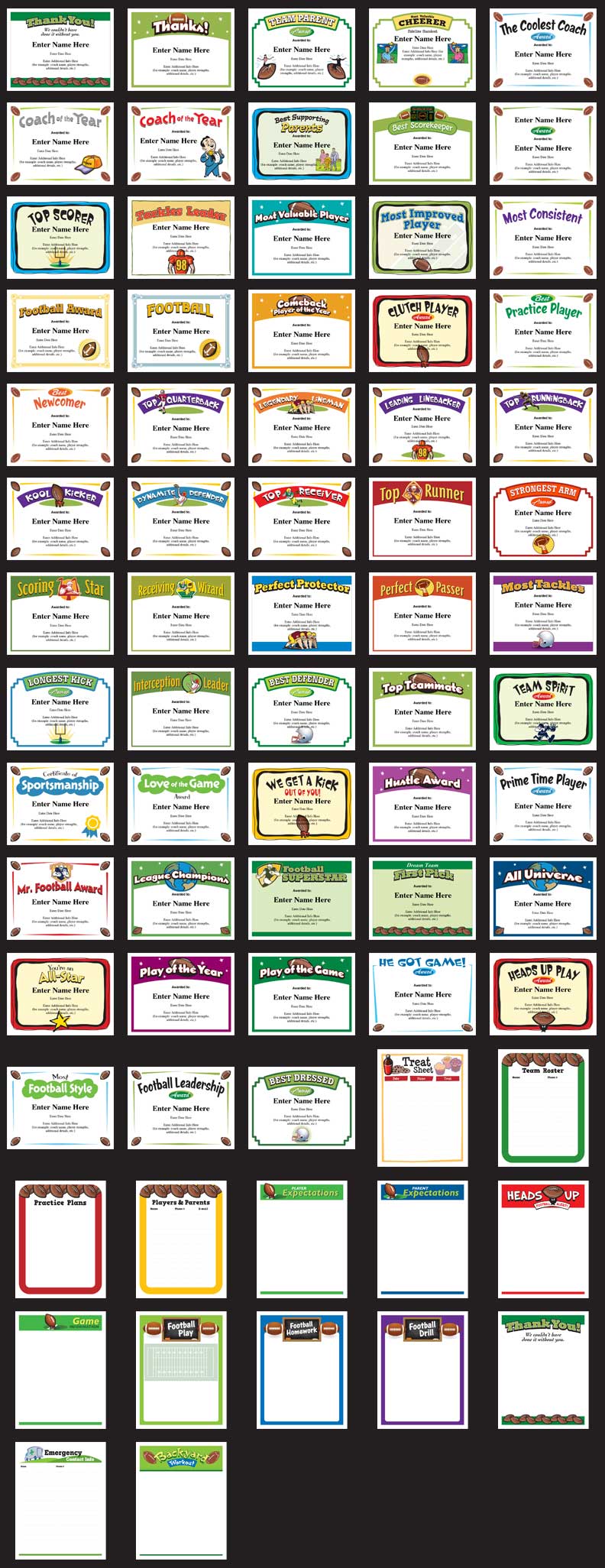 Football Certificates - Free Award Templates