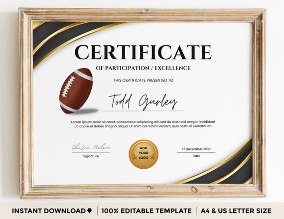 printable football certificates uk