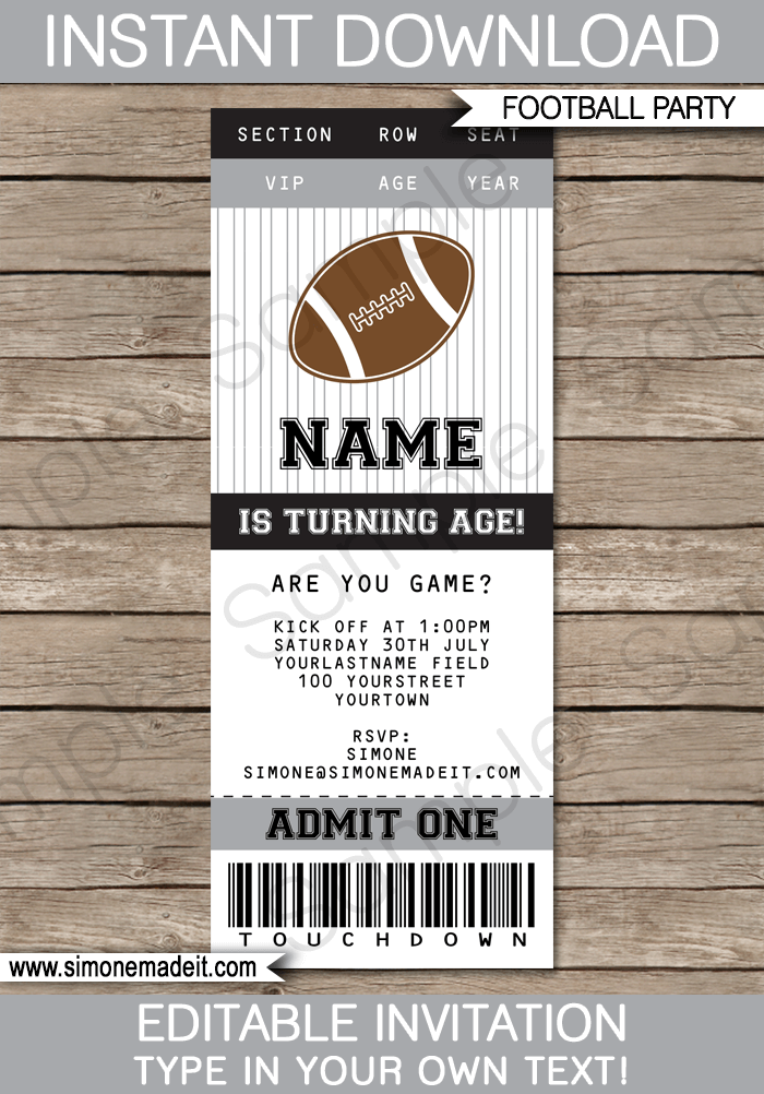 printable football party invitations uk