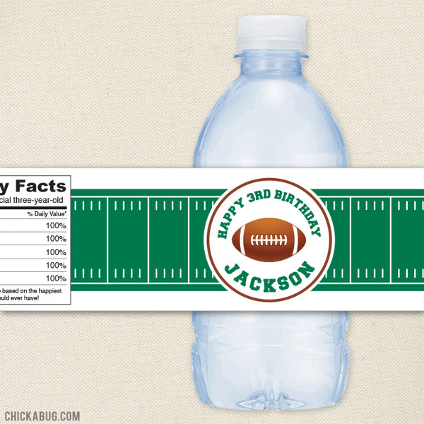 printable football water bottle labels