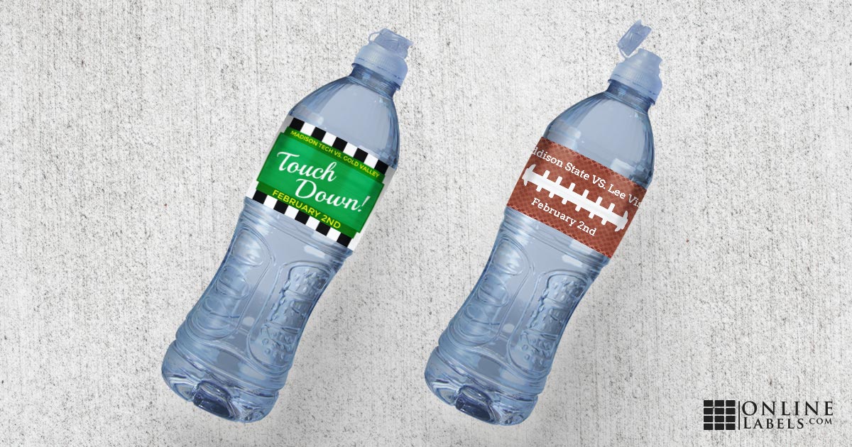 printable football water bottle labels