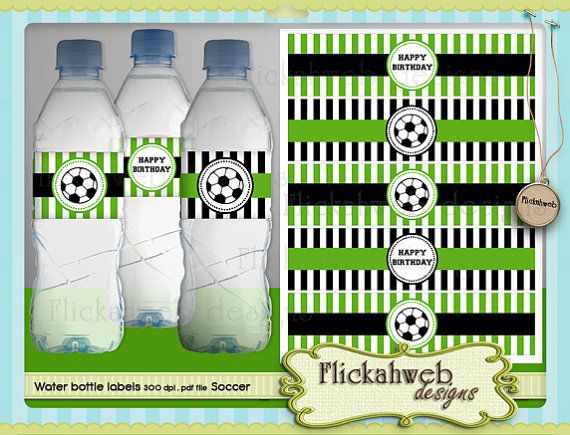printable football water bottle labels