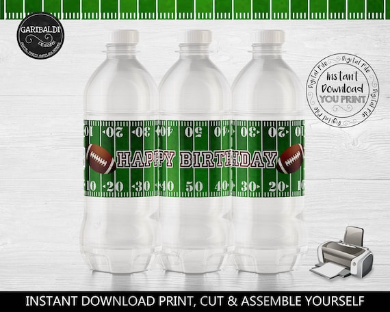 Printable Football Water Bottle Labels Football Water Labels ...