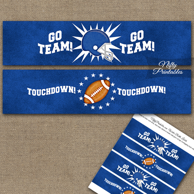 printable football water bottle labels