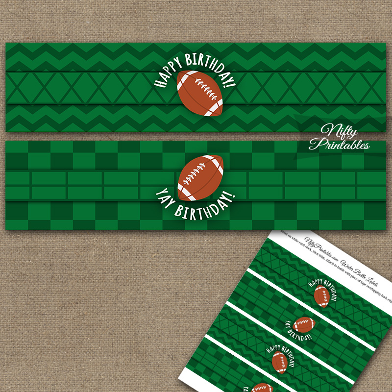 printable football water bottle labels