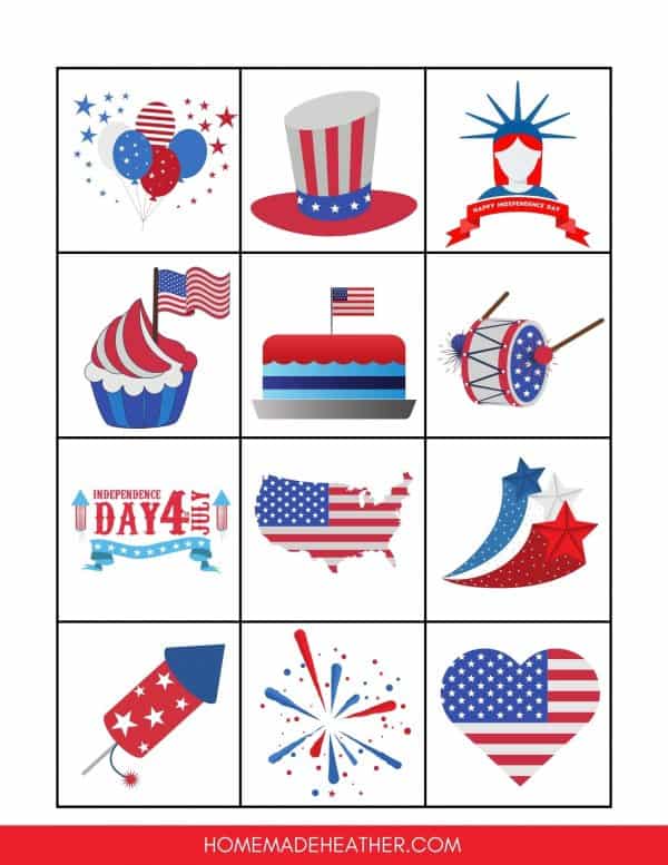 Free Fourth of July Bingo Printables » Homemade Heather